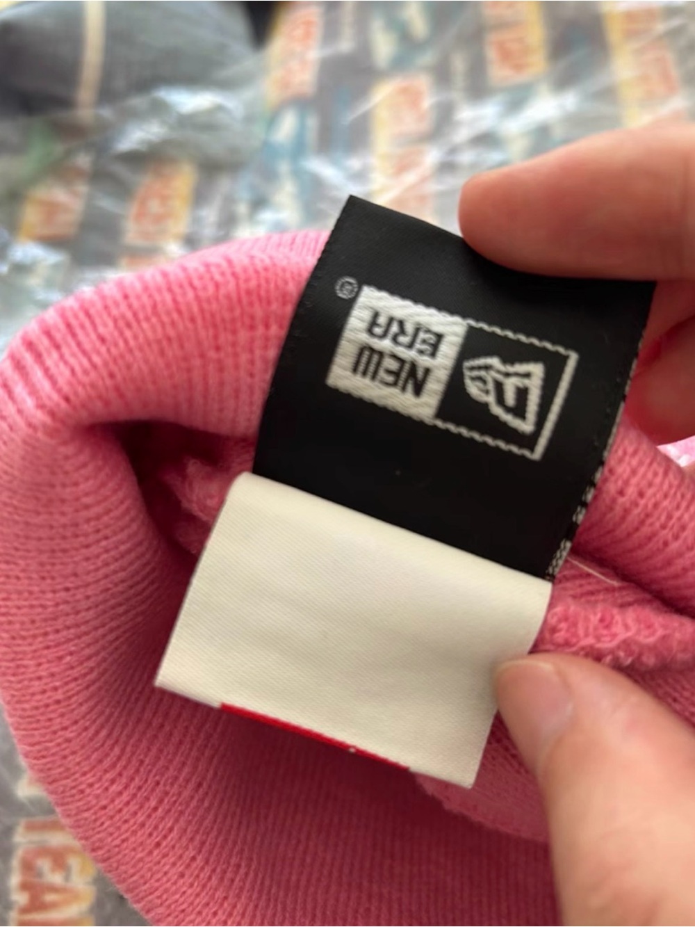 Supreme Pink Knit Beanie with White NY Logos - Picture 7 of 7